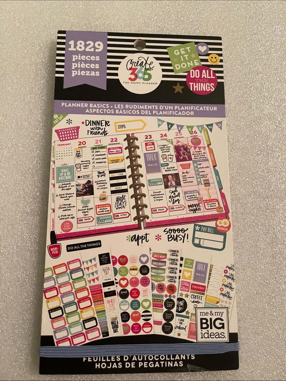 The Happy Planner Pink & Purple Multicolor Sticker Sheets NWT